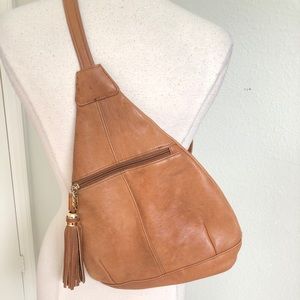 Tignanello Leather Sling Backpack Brown